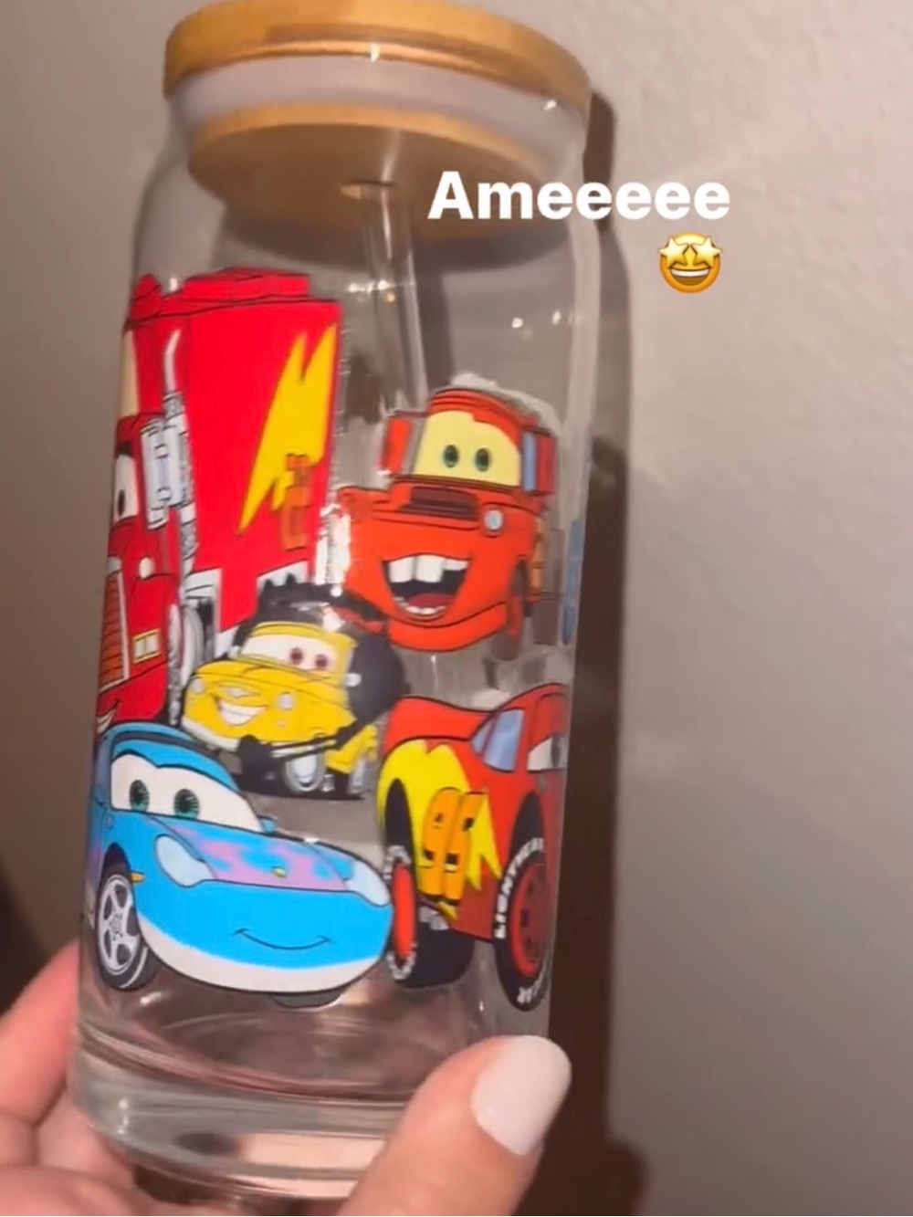 Kids Cars-Themed Drinking Bottle with Colorful Car Graphics - Blue, Red, Yellow